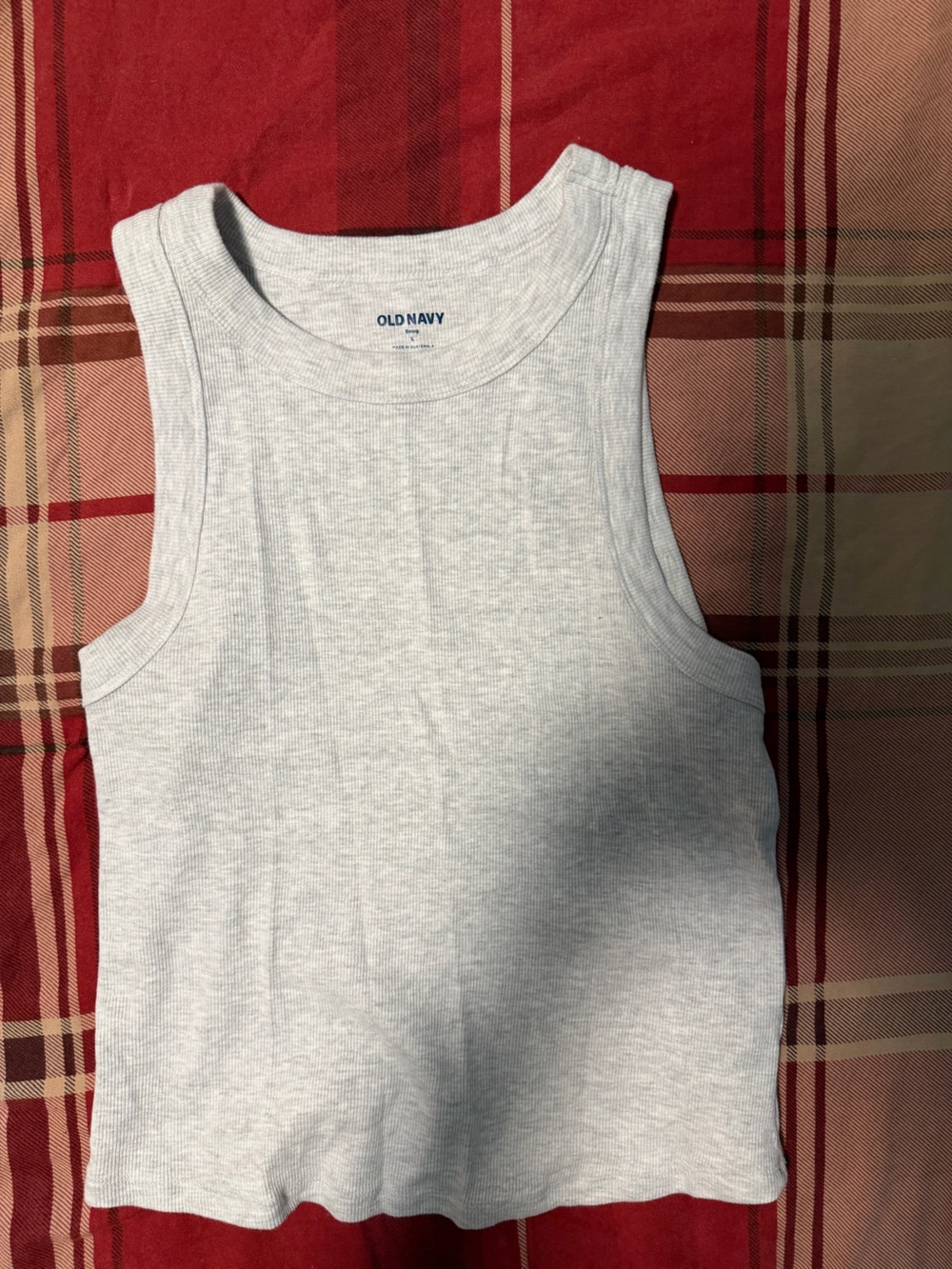 Old Navy Heather Gray Ribbed Scoop Tank